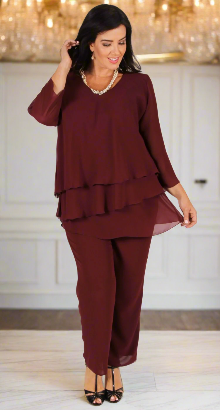 Rosaline Chiffon Layer Top Shiraz