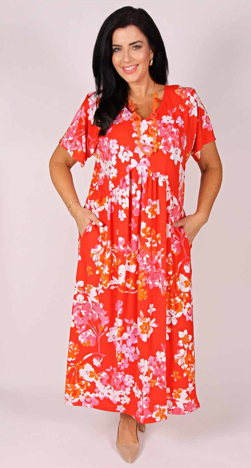 Lady Musgrave Gather Dress Pink|Orange