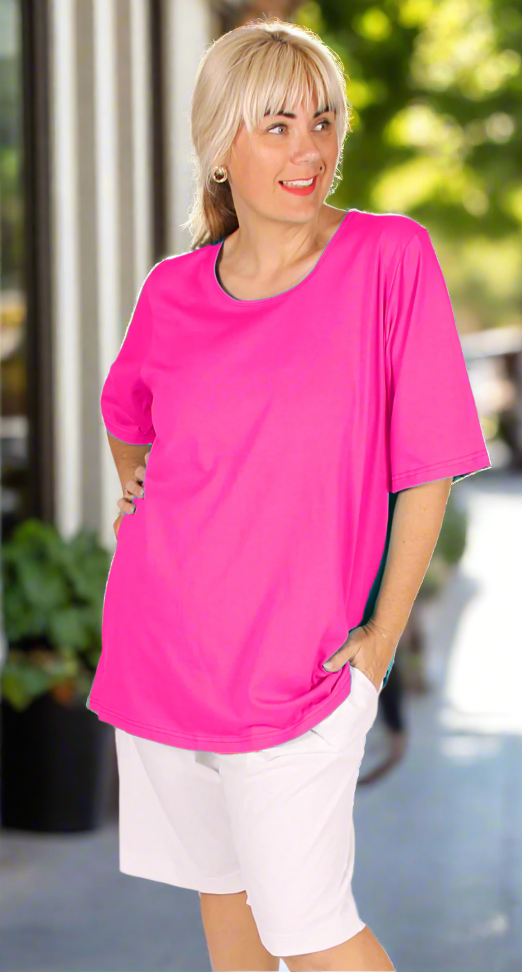 Derby Cotton Crew Neck Tee Pink